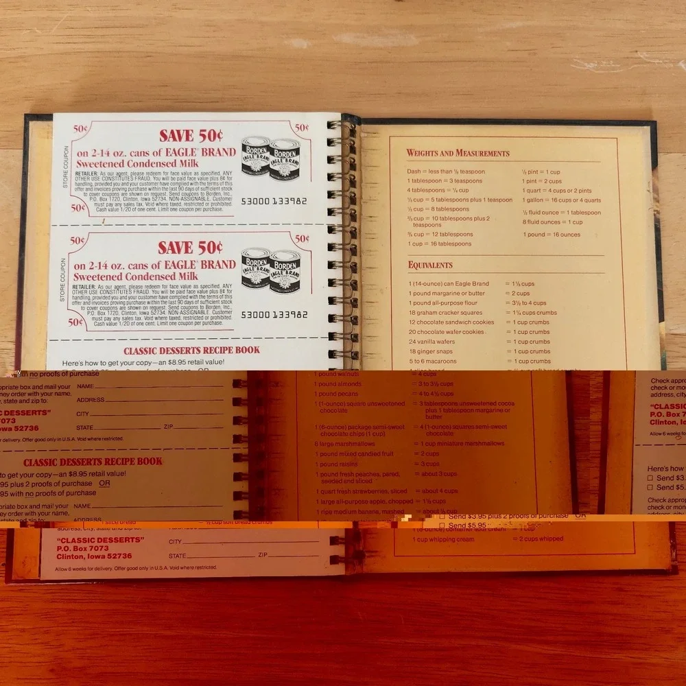 VINTAGE 1984 Classic Desserts‎ From The Dessert Eagle Brand Cookbook Recipes